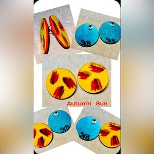 Autumn Sun (hand painted earrings)